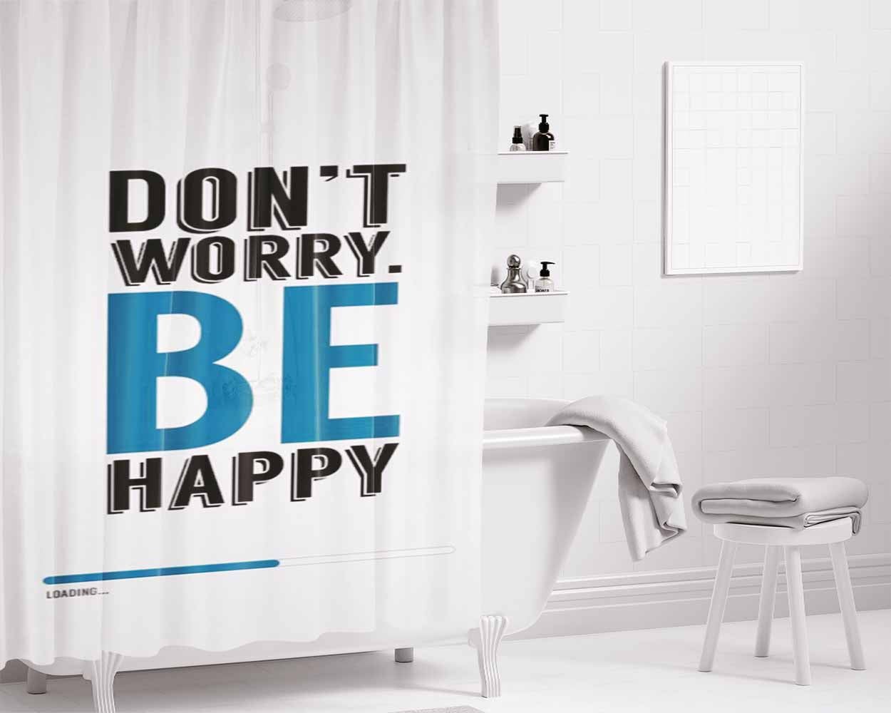 Dont Think Just Do It Bathroom Shower Curtain Fabric Waterproof | 66 X 72 Inch