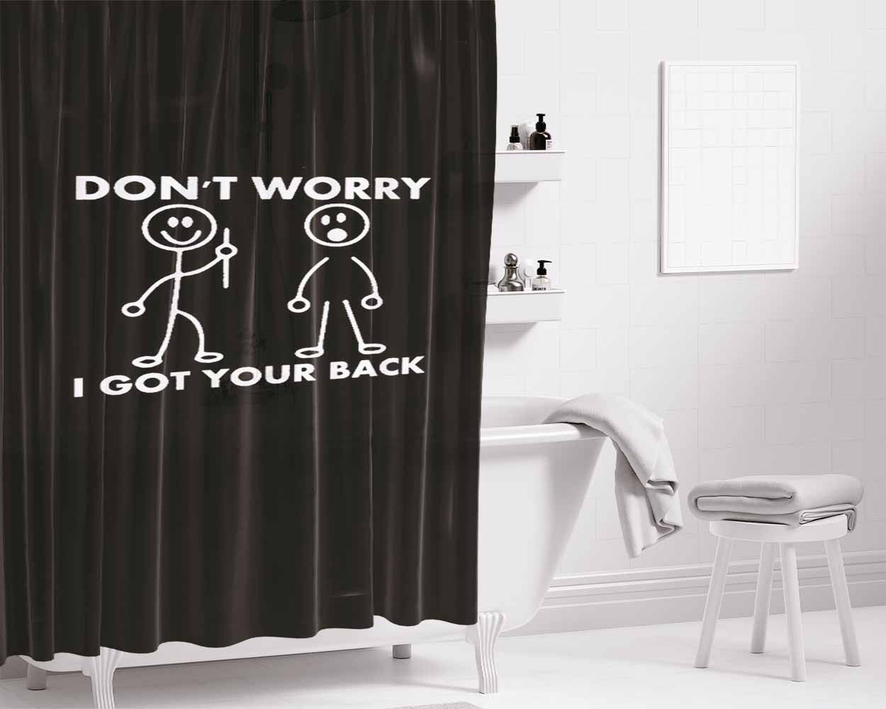Dont Touch Phone Bathroom Shower Curtain Fabric Waterproof | 66 X 72 Inch