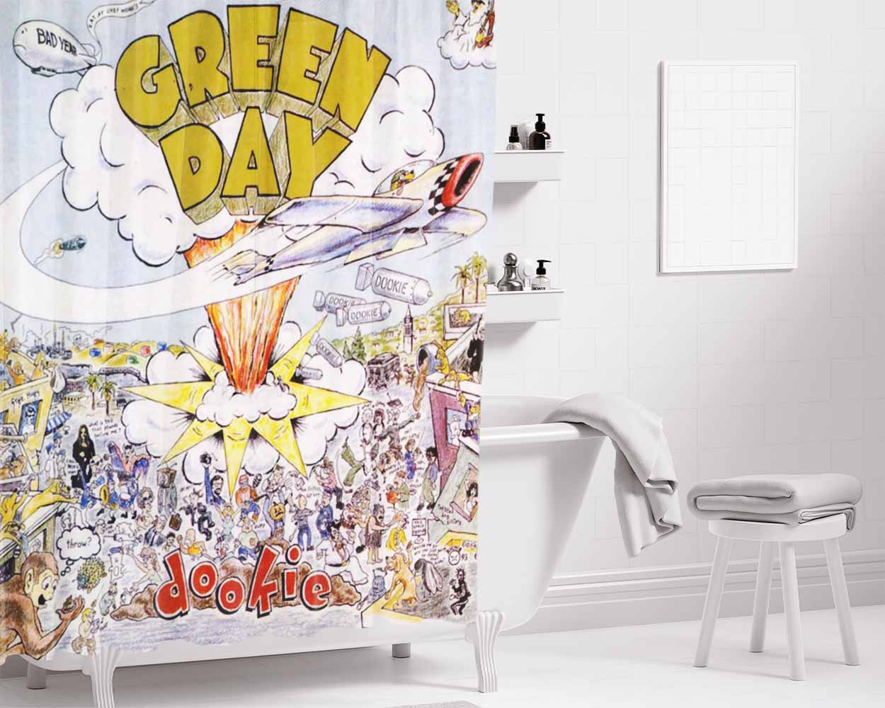 Doodle Halloween Bathroom Shower Curtain Fabric Waterproof | 66 X 72 Inch