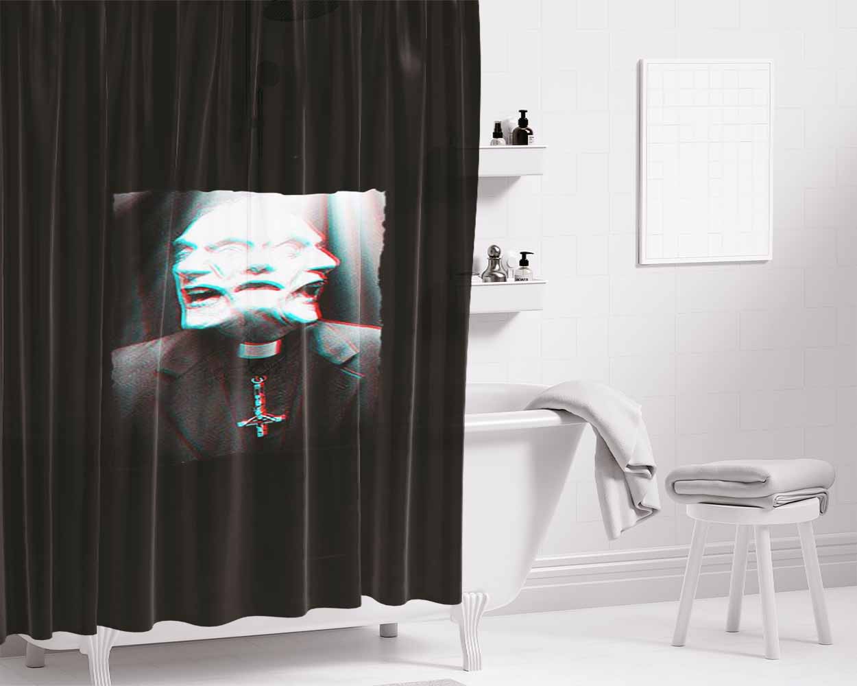 Door Knocker Gold Tiger Bathroom Shower Curtain Fabric Waterproof | 66 X 72 Inch