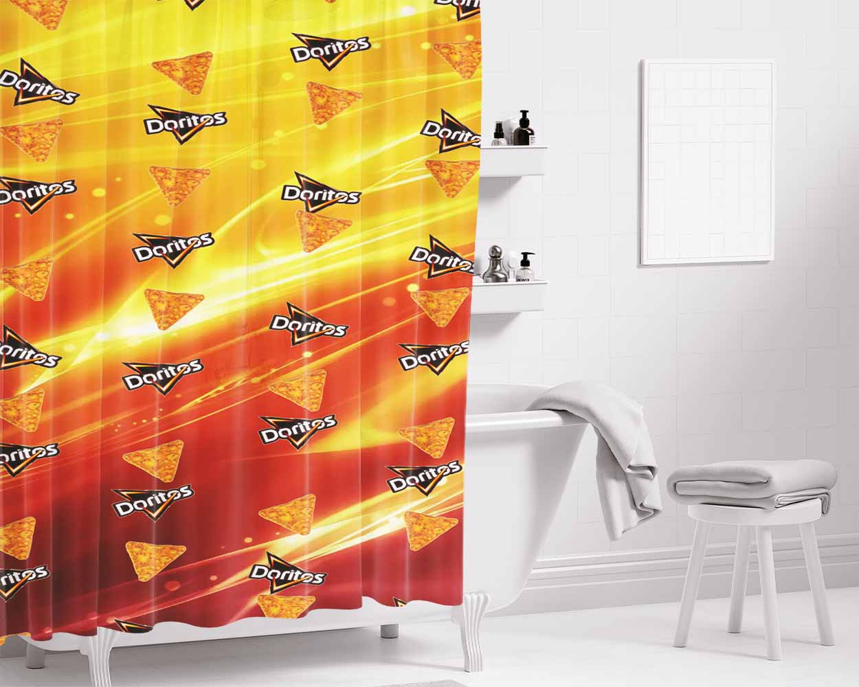 Dorami Minimalist Bathroom Shower Curtain Fabric Waterproof | 66 X 72 Inch