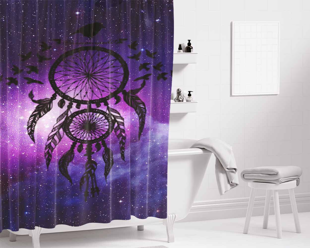 Dream Catcher Bathroom Shower Curtain Fabric Waterproof | 66 X 72 Inch