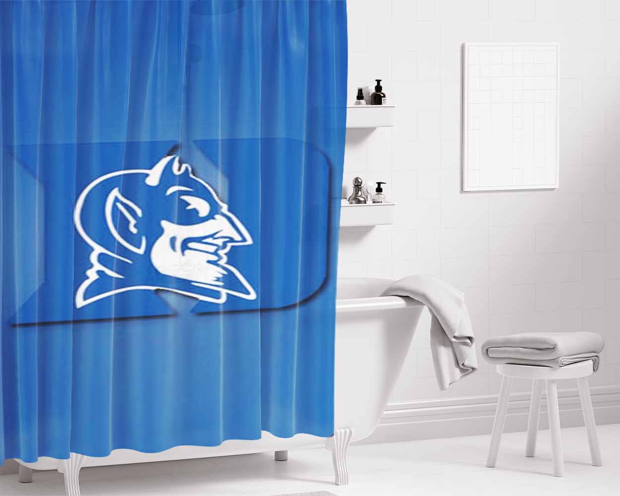 Duke Blue Devils Logo Nike Bathroom Shower Curtain Fabric Waterproof | 66 X 72 Inch