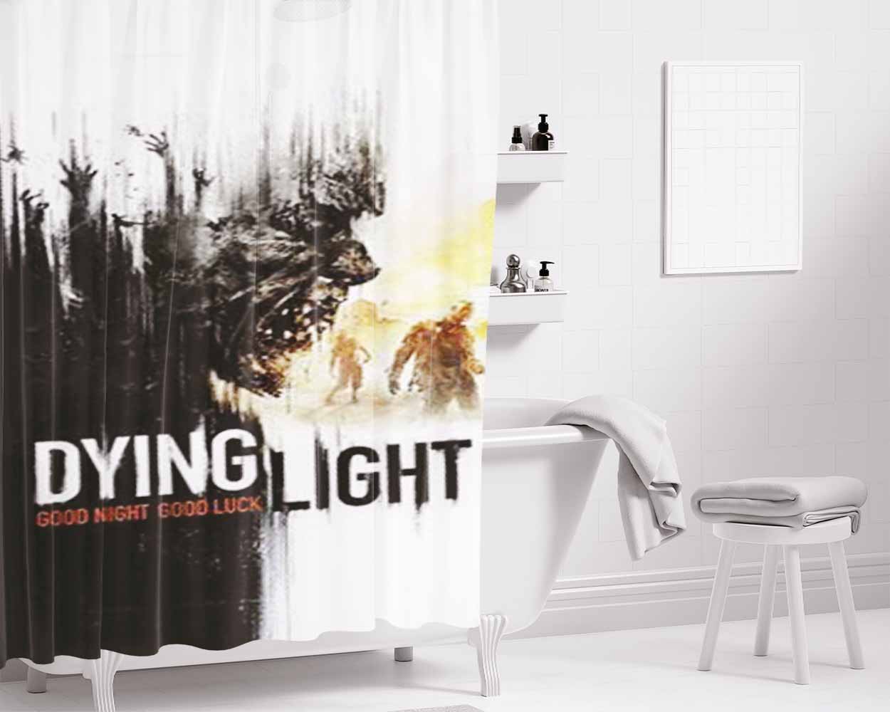 Dying Light Bathroom Shower Curtain Fabric Waterproof | 66 X 72 Inch