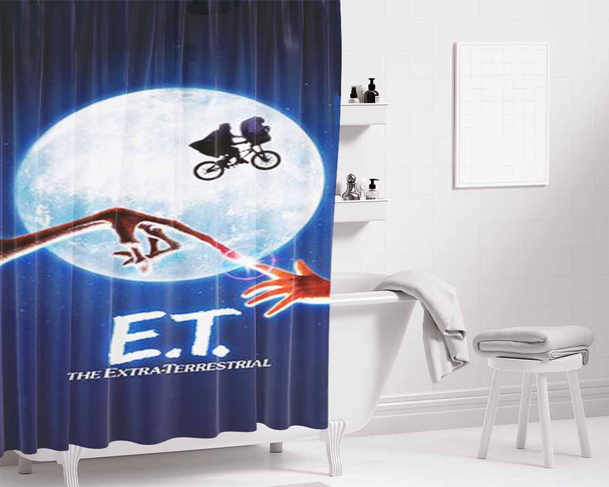 E.T. Extra Terrestrial Poster Bathroom Shower Curtain Fabric Waterproof | 66 X 72 Inch