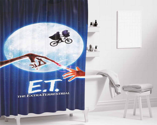 E.T. Extra Terrestrial Poster Bathroom Shower Curtain Fabric Waterproof | 66 X 72 Inch