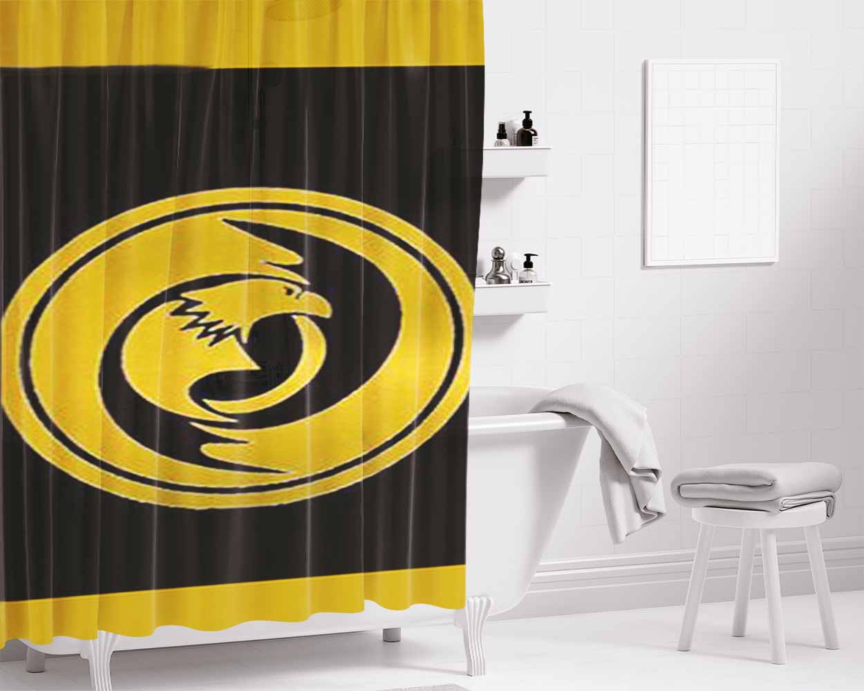Eagle Eye Bathroom Shower Curtain Fabric Waterproof | 66 X 72 Inch