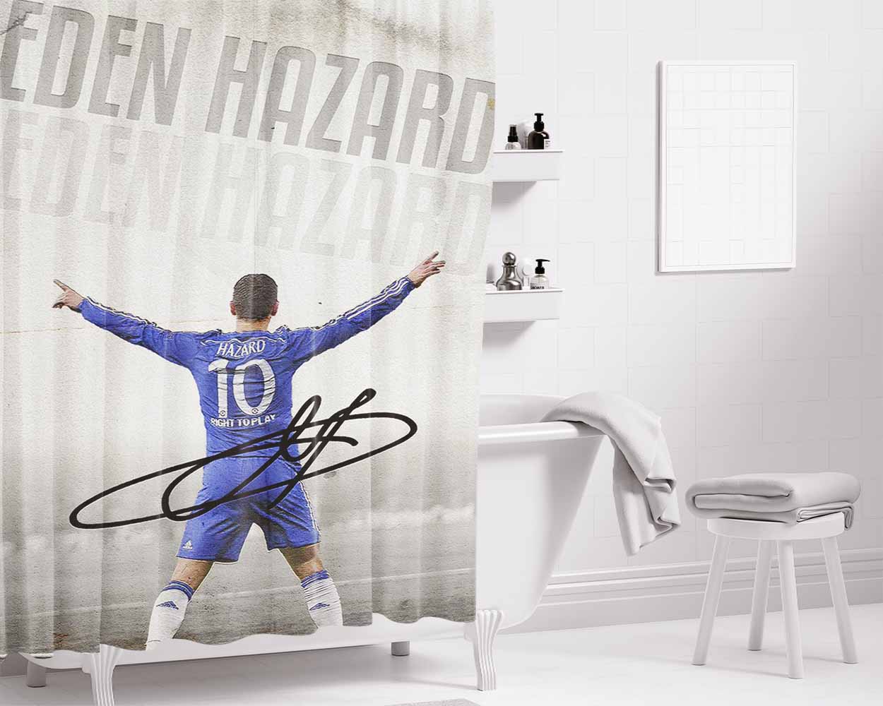 Eden Hazard Bathroom Shower Curtain Fabric Waterproof | 66 X 72 Inch