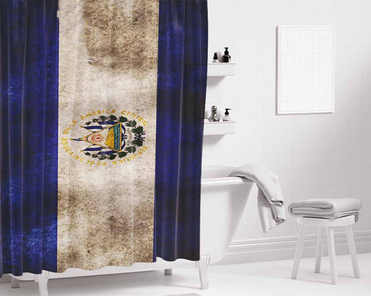 El Salvador Symbol Bathroom Shower Curtain Fabric Waterproof | 66 X 72 Inch
