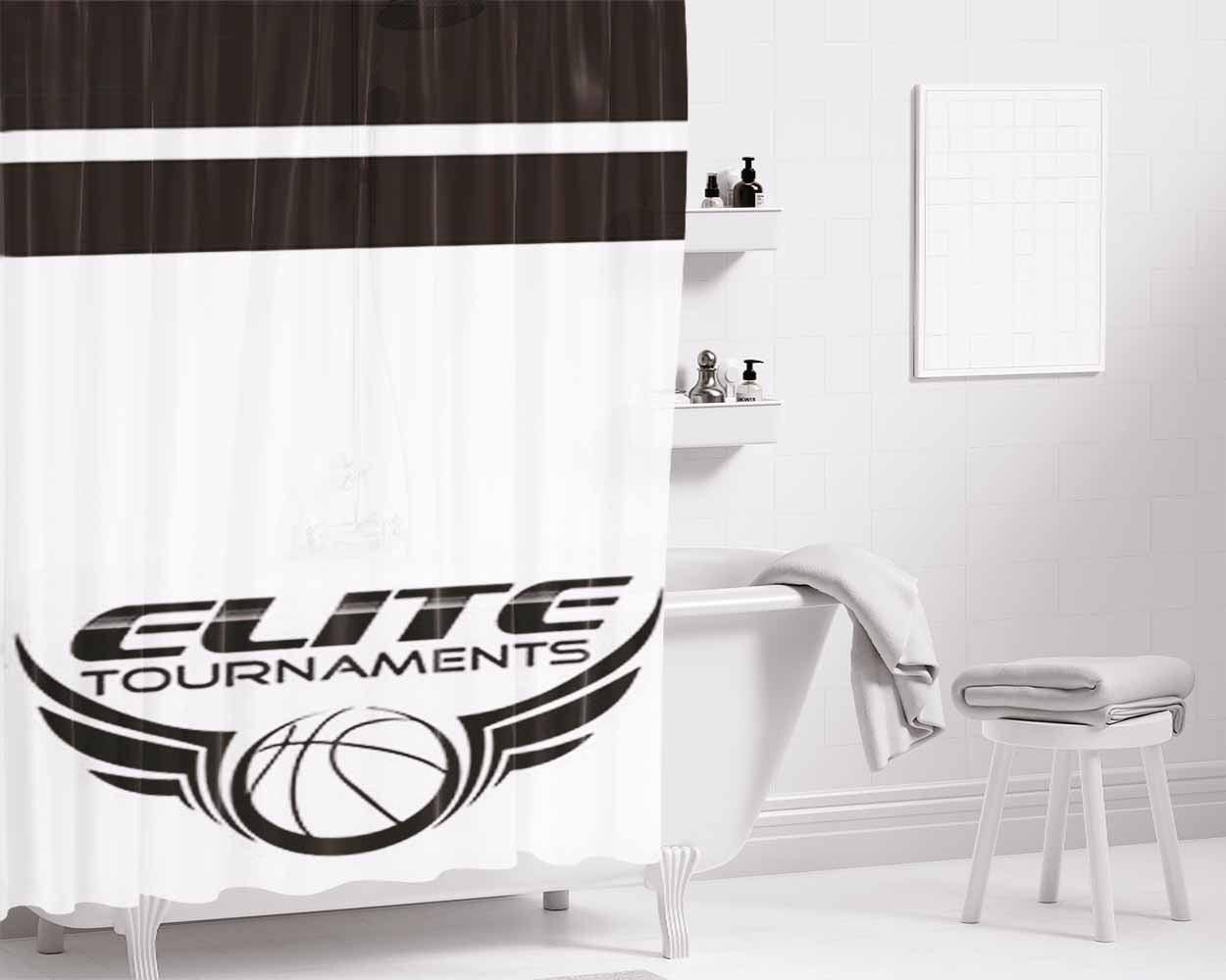 Elite Tournaments Logo Bathroom Shower Curtain Fabric Waterproof | 66 X 72 Inch