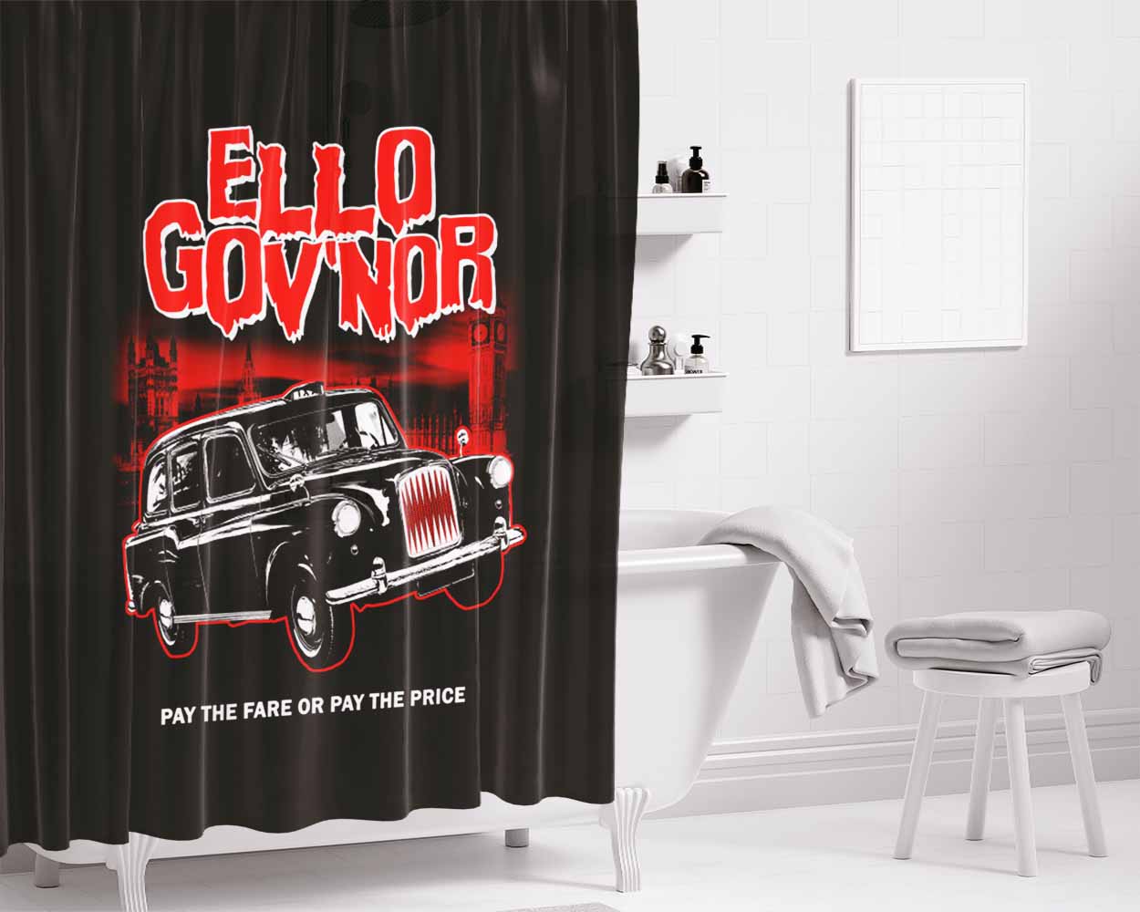 Ello Gov'Nor Bathroom Shower Curtain Fabric Waterproof | 66 X 72 Inch