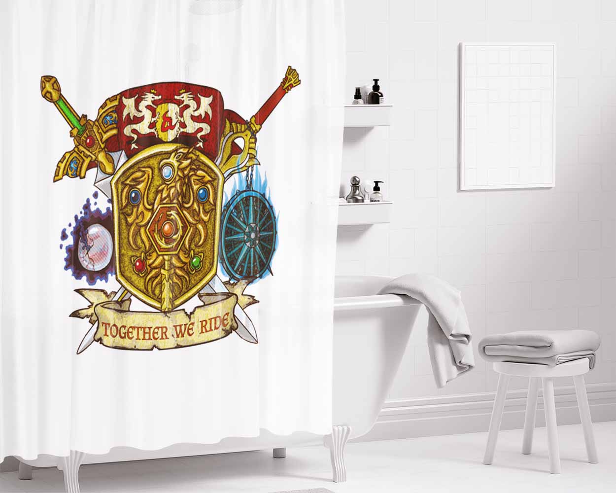 Emblematic Bathroom Shower Curtain Fabric Waterproof | 66 X 72 Inch