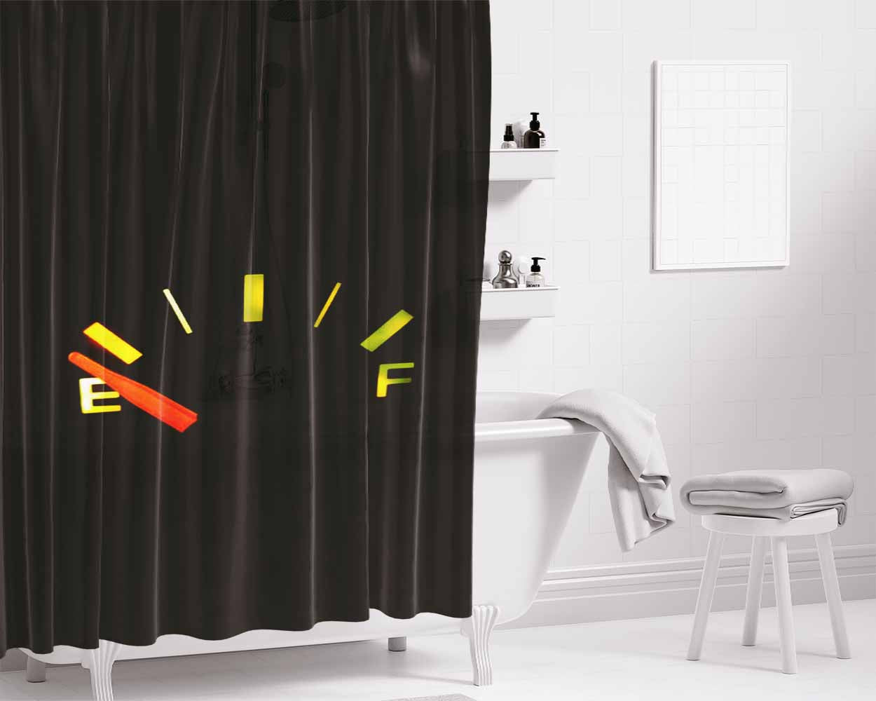 Empty Fuel Bathroom Shower Curtain Fabric Waterproof | 66 X 72 Inch
