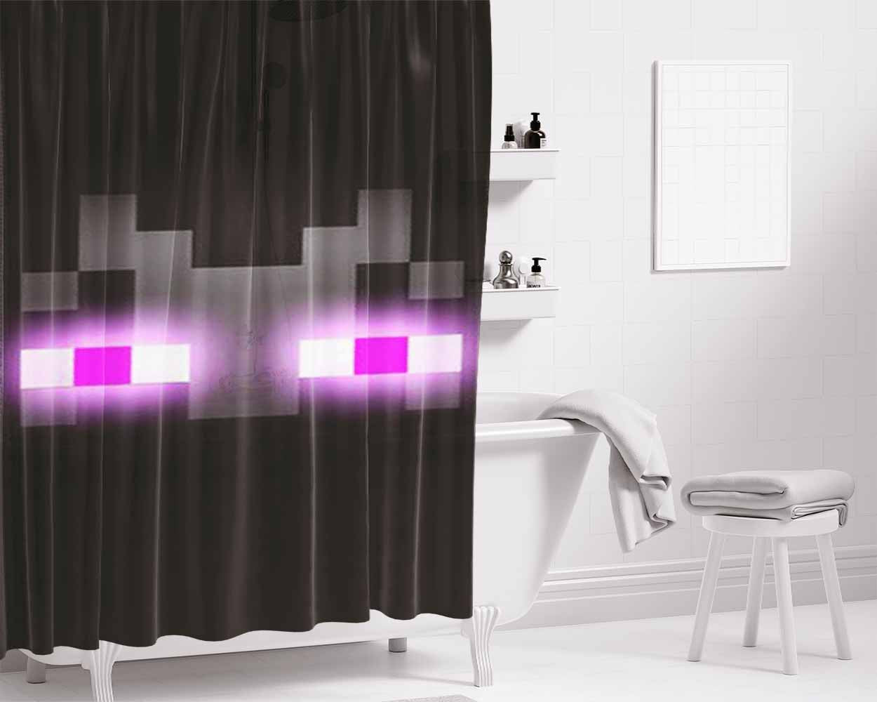 Enderman Bathroom Shower Curtain Fabric Waterproof | 66 X 72 Inch