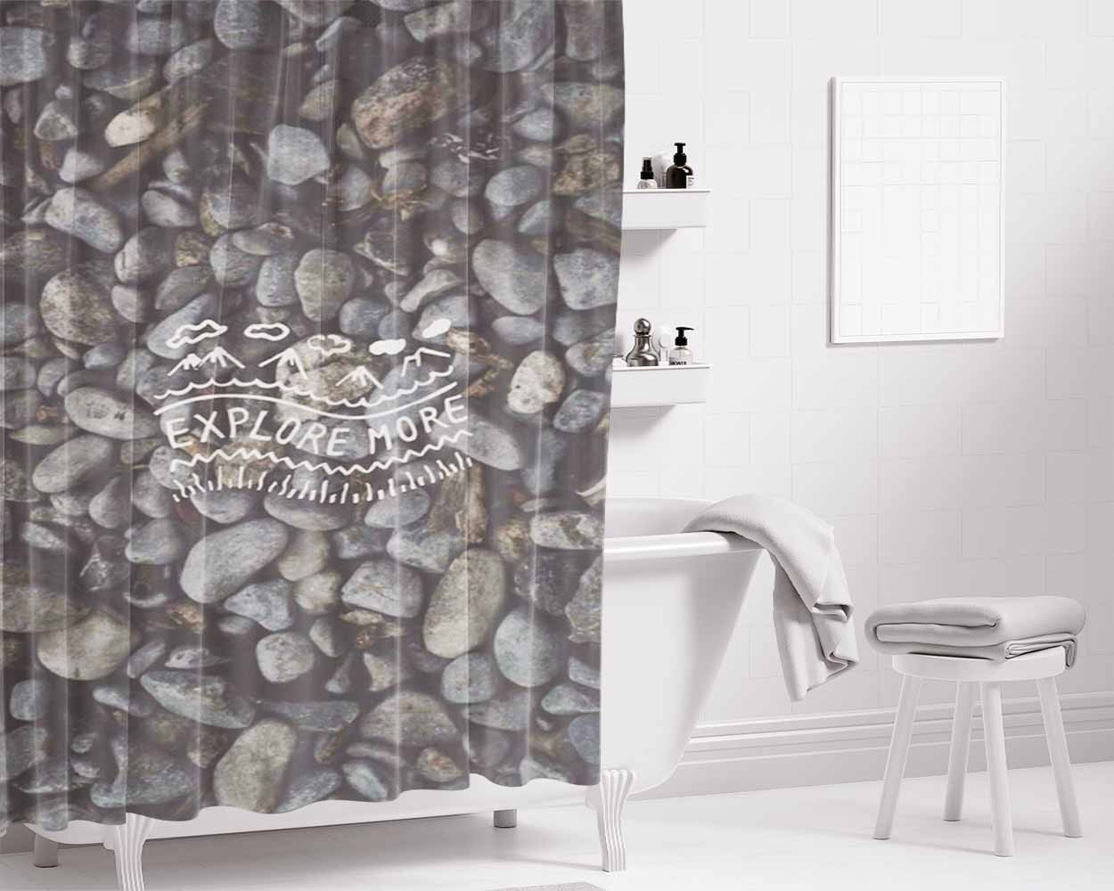 Eplore More Giant Bathroom Shower Curtain Fabric Waterproof | 66 X 72 Inch