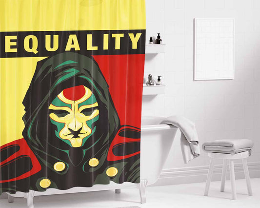 Equality Poster Vector Bathroom Shower Curtain Fabric Waterproof | 66 X 72 Inch