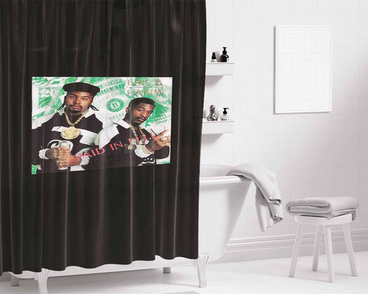 Eric B And Rakim Paid In Full Album Cover Bathroom Shower Curtain Fabric Waterproof | 66 X 72 Inch