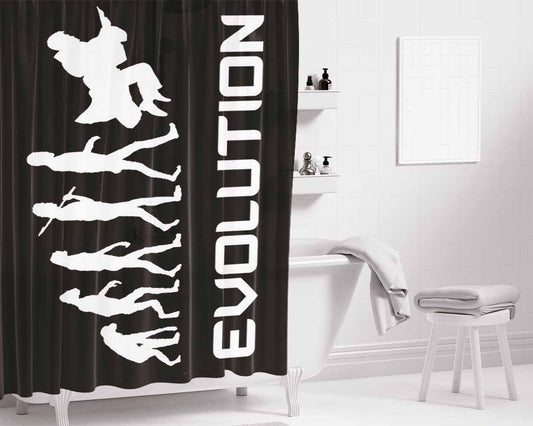 Evolution Of Quidditch Bathroom Shower Curtain Fabric Waterproof | 66 X 72 Inch