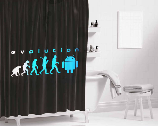 Evolution Bathroom Shower Curtain Fabric Waterproof | 66 X 72 Inch