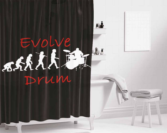Evolve Drum Bathroom Shower Curtain Fabric Waterproof | 66 X 72 Inch