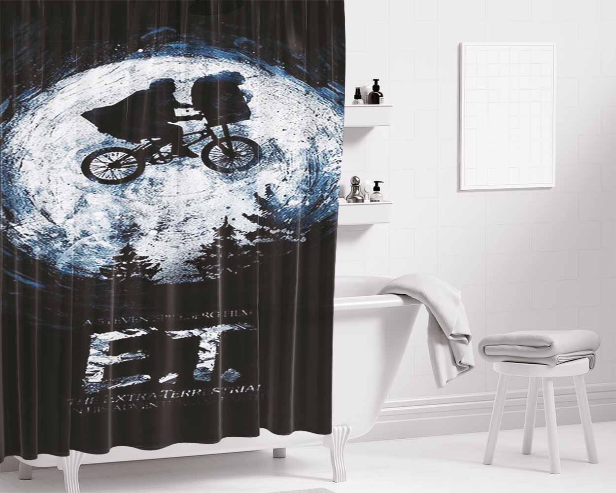 Extra Terrestrial Et Bathroom Shower Curtain Fabric Waterproof | 66 X 72 Inch
