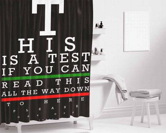 Eye Test Bathroom Shower Curtain Fabric Waterproof | 66 X 72 Inch