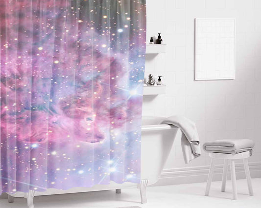 Faded Nebula Clouds Bathroom Shower Curtain Fabric Waterproof | 66 X 72 Inch