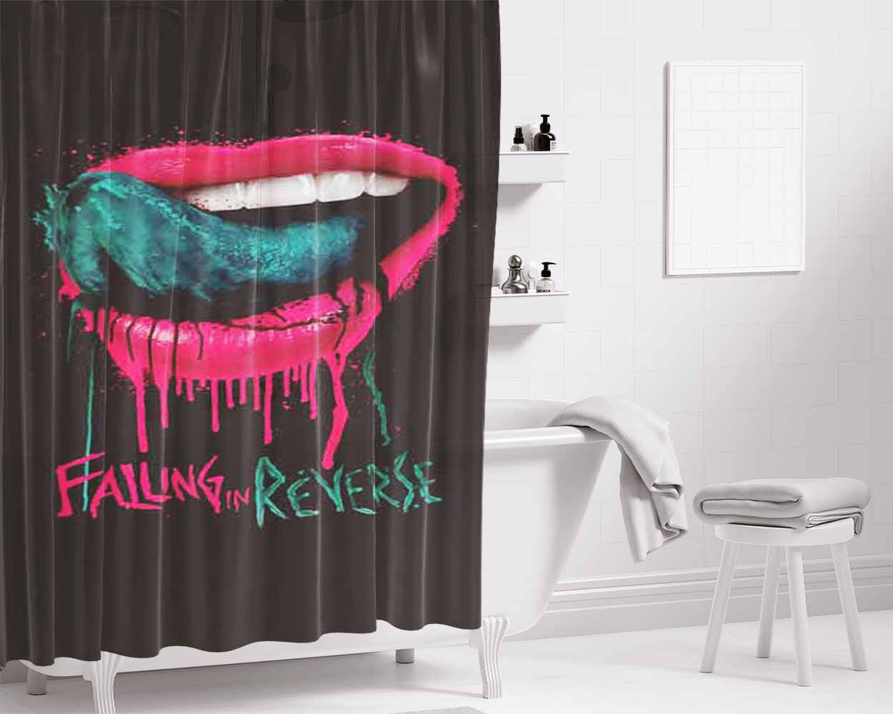 Falling In Reverse Bathroom Shower Curtain Fabric Waterproof | 66 X 72 Inch