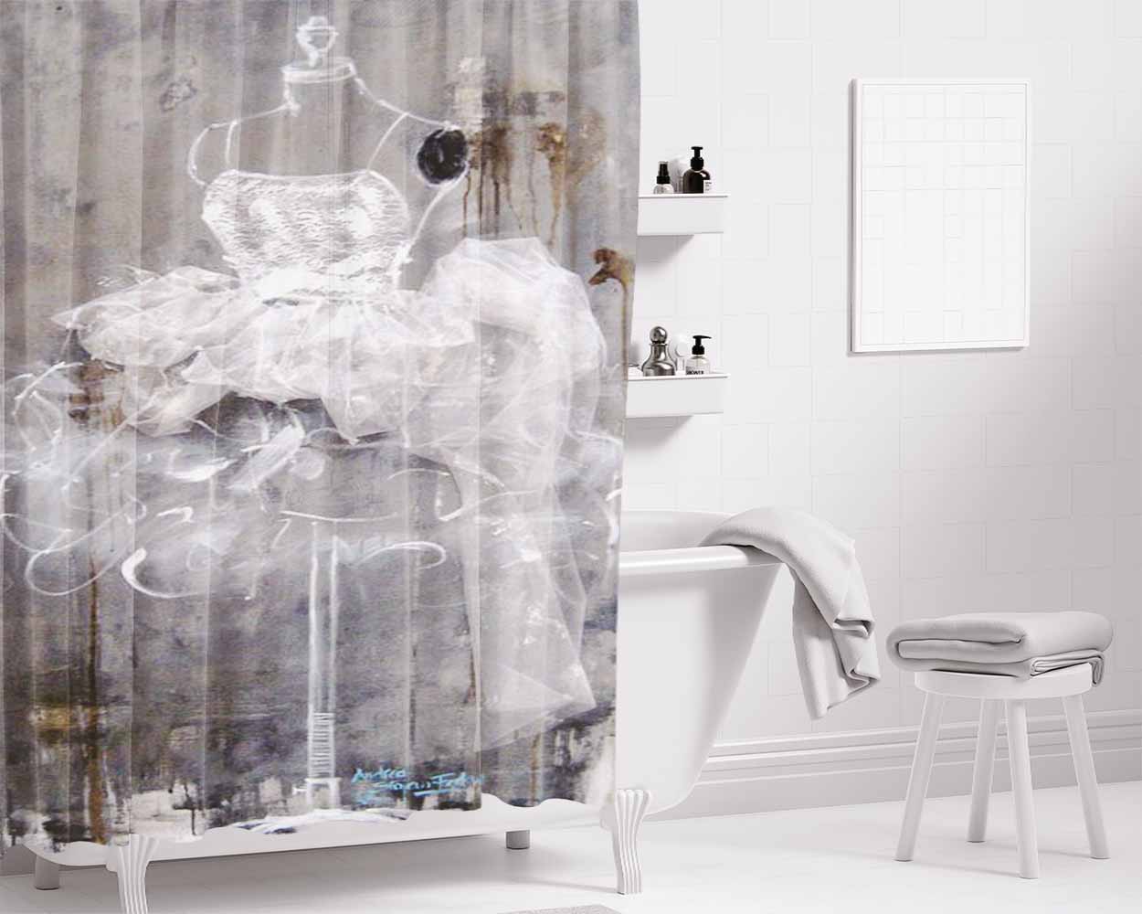 Fasion In Passion Bathroom Shower Curtain Fabric Waterproof | 66 X 72 Inch