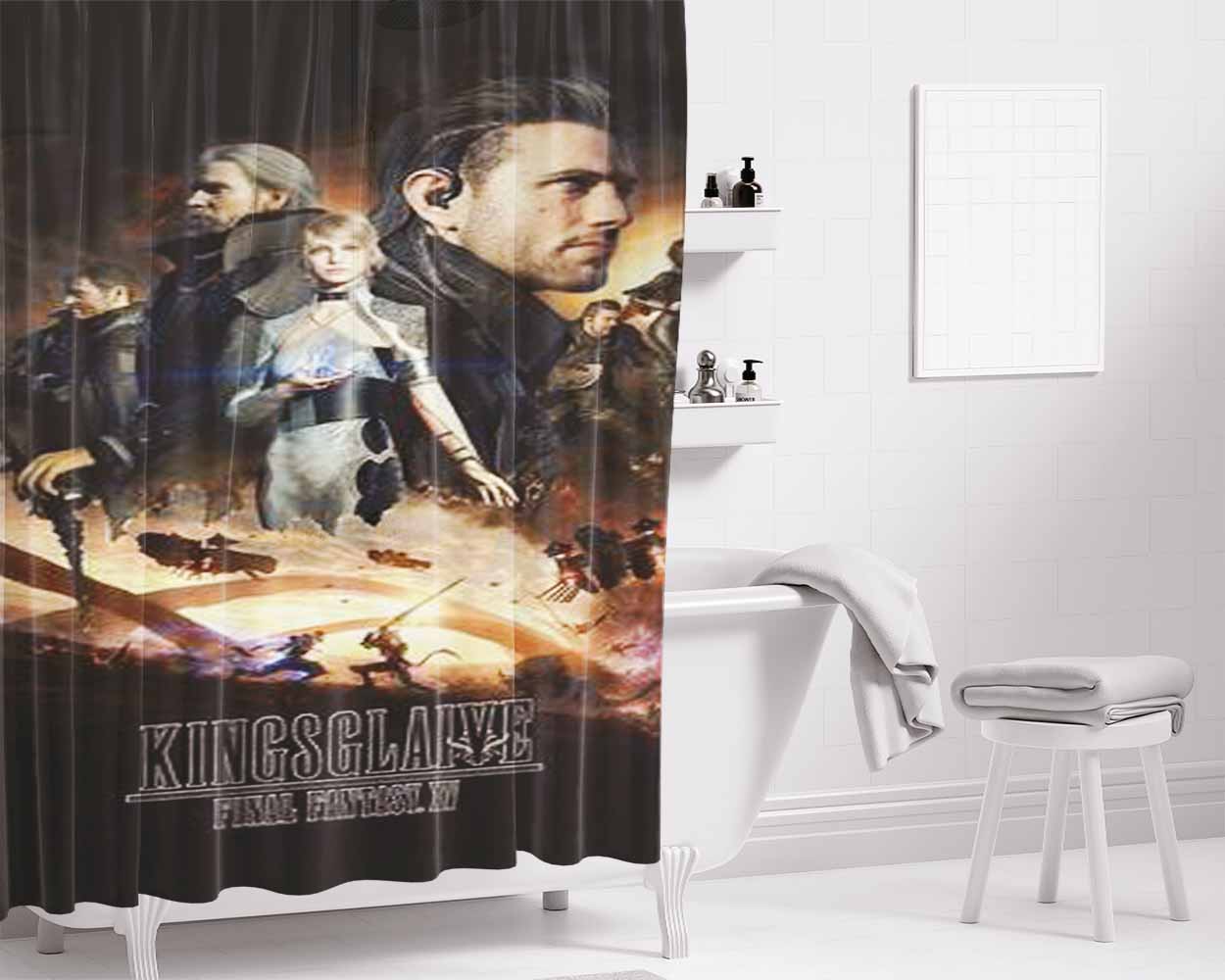 Ffxv Kingsglaive Bathroom Shower Curtain Fabric Waterproof | 66 X 72 Inch