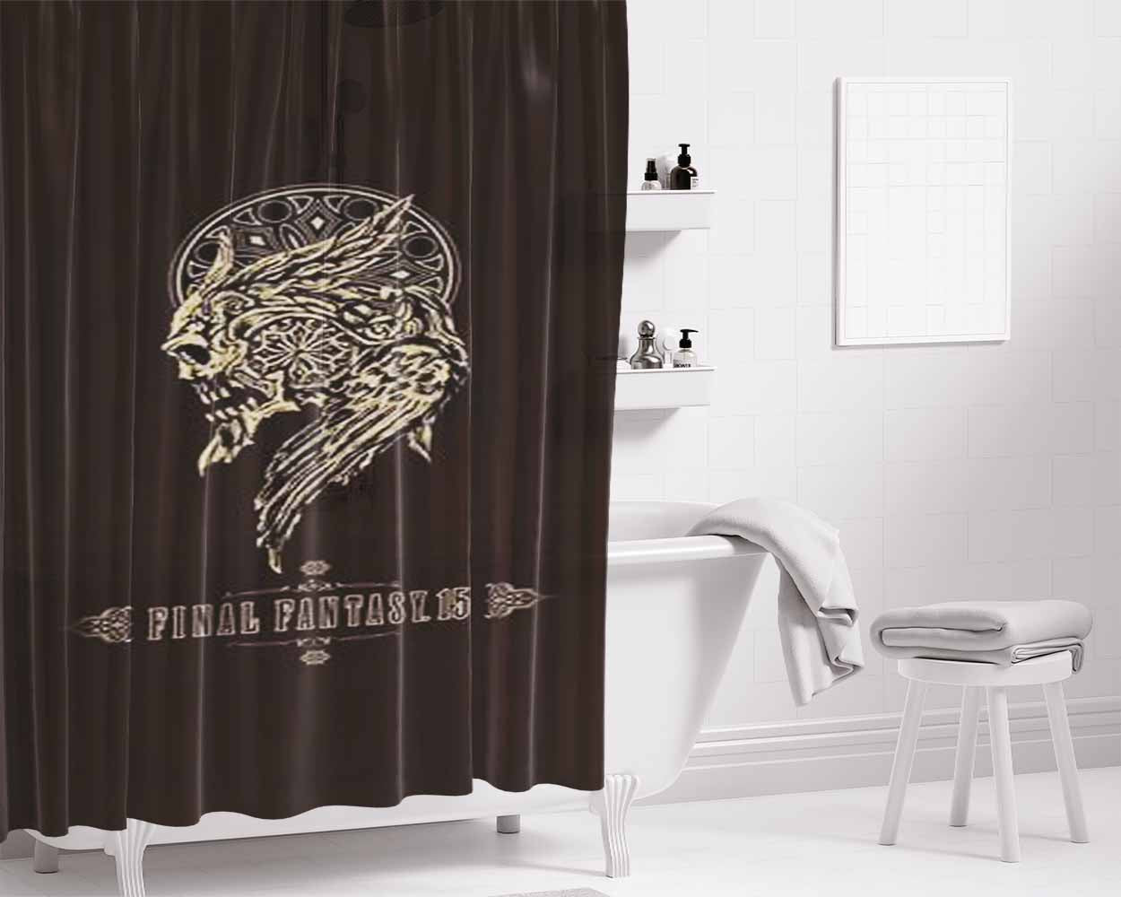Ffxv Lucis Emblem Bathroom Shower Curtain Fabric Waterproof | 66 X 72 Inch