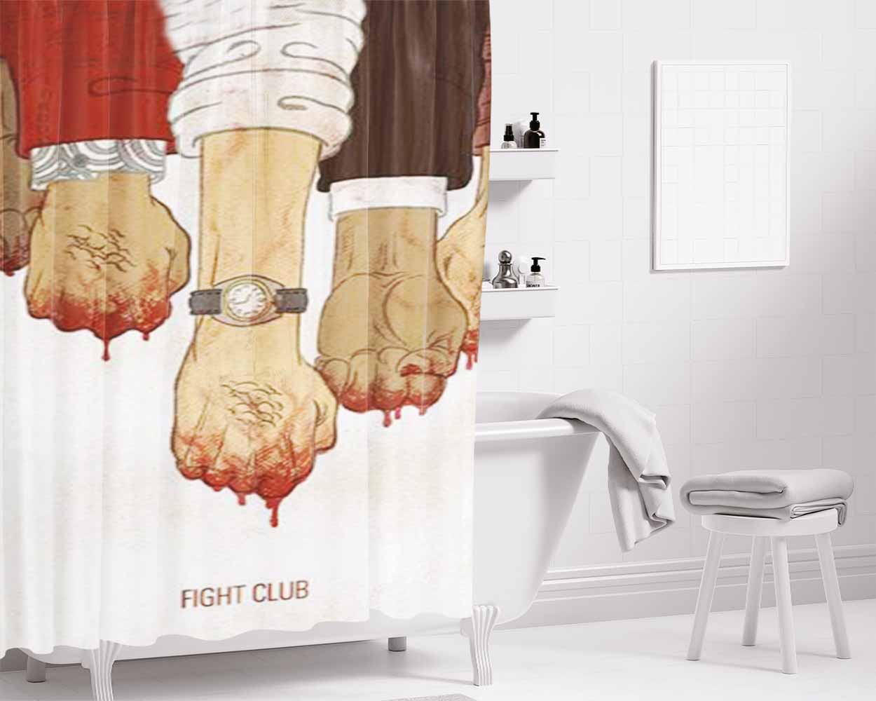 Fight Club Bathroom Shower Curtain Fabric Waterproof | 66 X 72 Inch