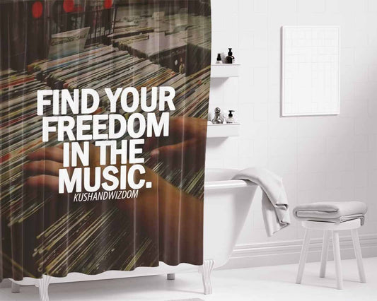 Find You Freedom Bathroom Shower Curtain Fabric Waterproof | 66 X 72 Inch