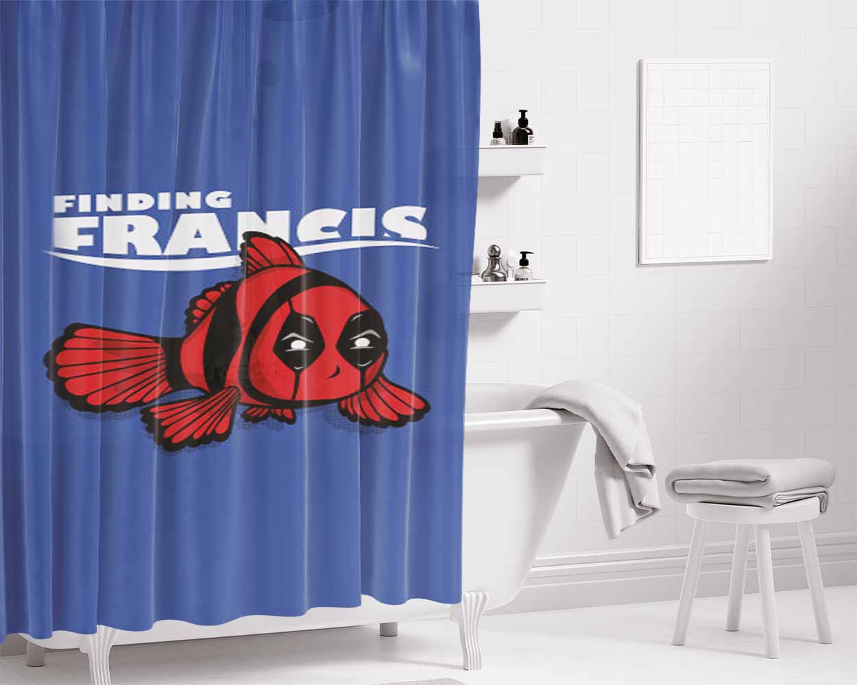 Finding Francis Bathroom Shower Curtain Fabric Waterproof | 66 X 72 Inch