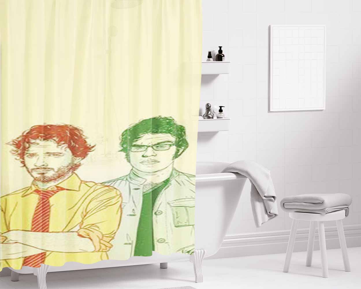 Flight Of The Conchords Bathroom Shower Curtain Fabric Waterproof | 66 X 72 Inch