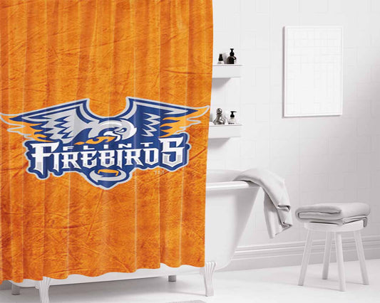Flint Firebirds Logo Bathroom Shower Curtain Fabric Waterproof | 66 X 72 Inch