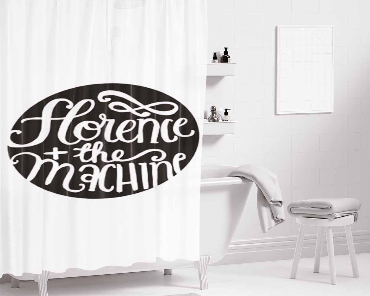 Florence And The Machine Logo Circle Bathroom Shower Curtain Fabric Waterproof | 66 X 72 Inch