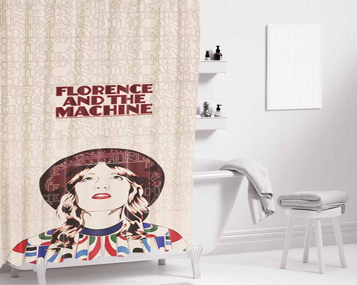 Florence And The Machine Poster Bathroom Shower Curtain Fabric Waterproof | 66 X 72 Inch