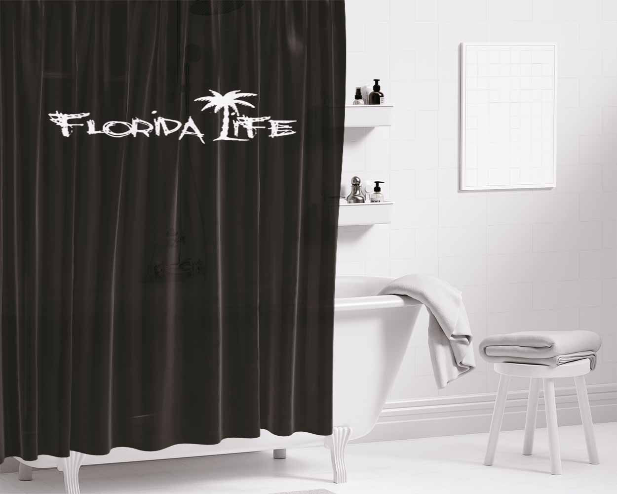 Florida Grown Life Bathroom Shower Curtain Fabric Waterproof | 66 X 72 Inch