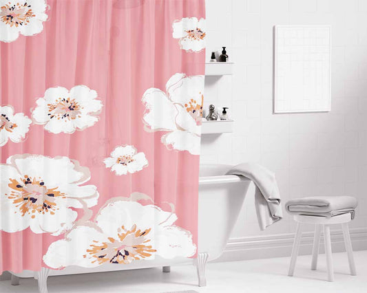 Flower Girl 3 Bathroom Shower Curtain Fabric Waterproof | 66 X 72 Inch