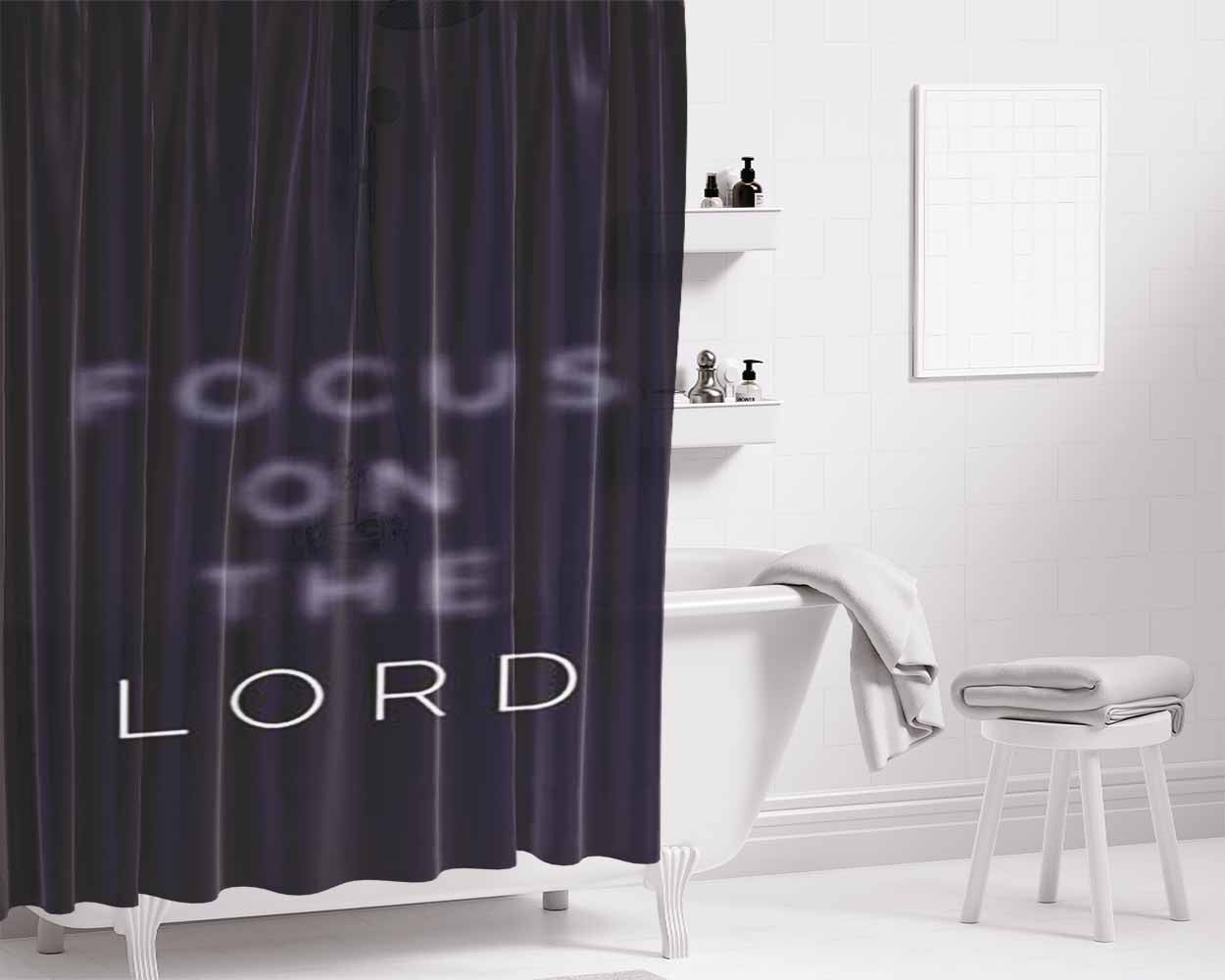 Focus On The Lord Blurry Bathroom Shower Curtain Fabric Waterproof | 66 X 72 Inch