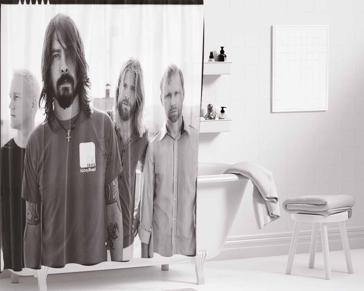 Foo Fighters Band Bathroom Shower Curtain Fabric Waterproof | 66 X 72 Inch