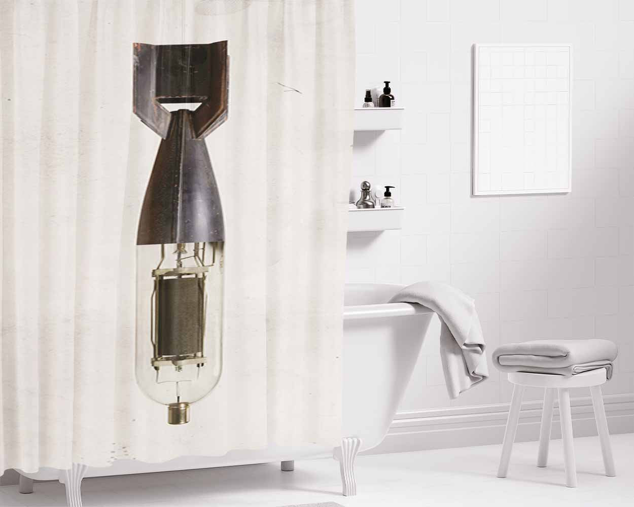 Foo Fighters Bathroom Shower Curtain Fabric Waterproof | 66 X 72 Inch