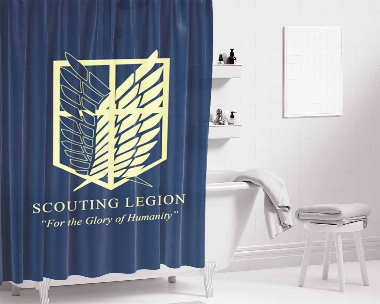 For The Glory Of Humanity Bathroom Shower Curtain Fabric Waterproof | 66 X 72 Inch