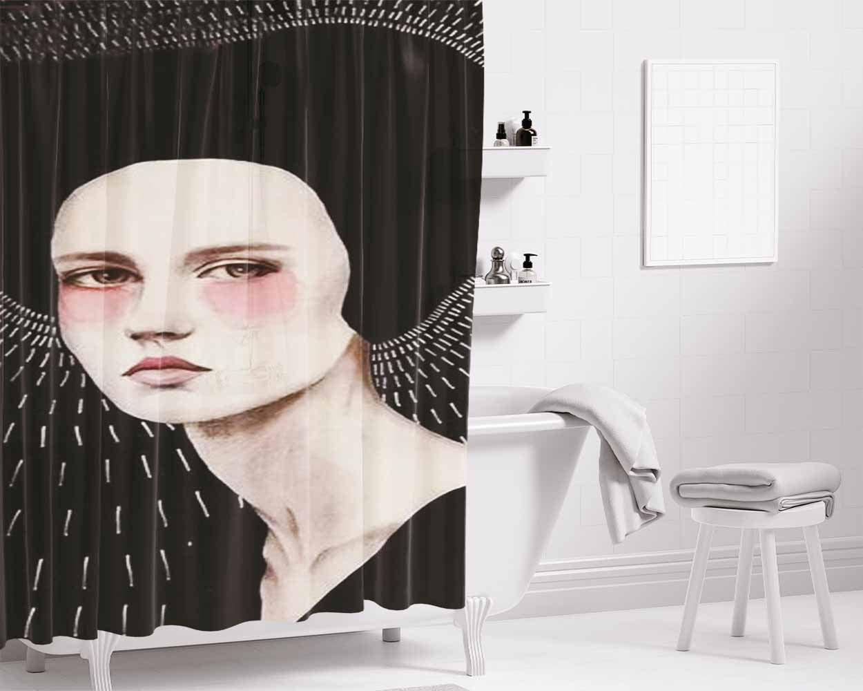 Freda Bathroom Shower Curtain Fabric Waterproof | 66 X 72 Inch