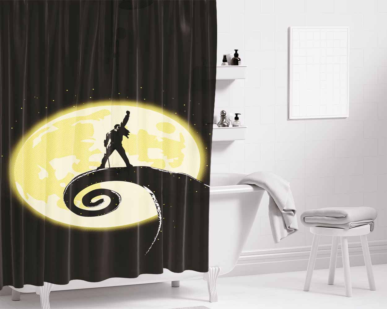 Freddie’S Last Christmas Bathroom Shower Curtain Fabric Waterproof | 66 X 72 Inch