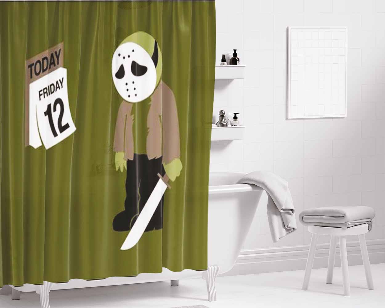 Freddy Friday Bathroom Shower Curtain Fabric Waterproof | 66 X 72 Inch