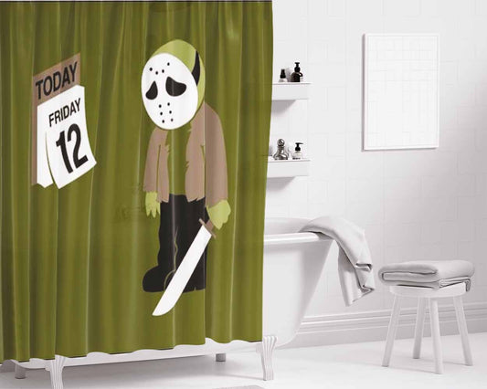 Freddy Friday Bathroom Shower Curtain Fabric Waterproof | 66 X 72 Inch