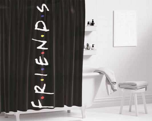 Friends Sign Bathroom Shower Curtain Fabric Waterproof | 66 X 72 Inch