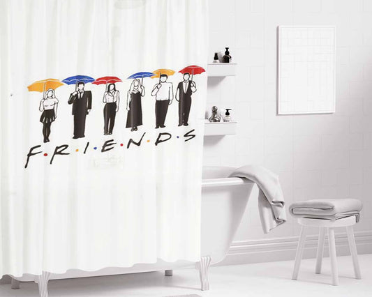 Friends Bathroom Shower Curtain Fabric Waterproof | 66 X 72 Inch